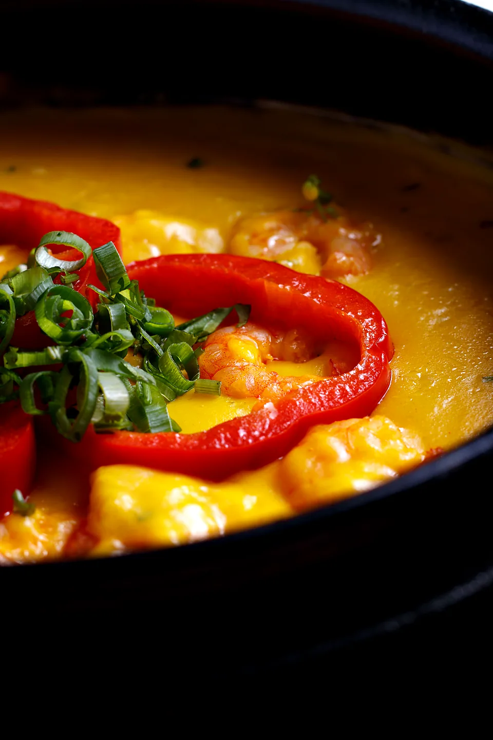 Moqueca de camarão com pimentão